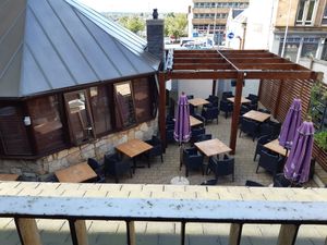 Outside courtyard at Behind The Wall in Falkirk