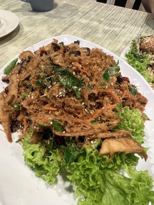 Dry stir eryngii -$12 8/10  at R&J Cosy Corner 自在齋 - Boon Keng in Central Singapore