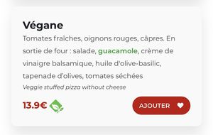 Vegan pizza at La Piazza Papa - Comedie in Montpellier