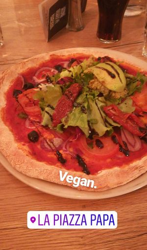 The vegan pizza. at La Piazza Papa - Comedie in Montpellier