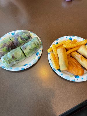 Spring rolls, phish filet  at Goji Cafe in Dallas