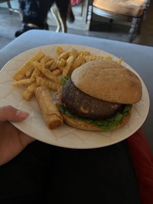 My favorite! Vegan steak burger  at Goji Cafe in Dallas