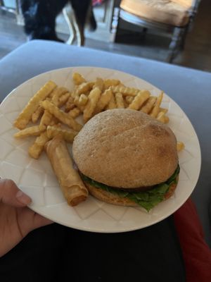 Vegan steak burger  at Goji Cafe in Dallas