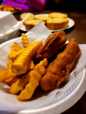 Fish and fries  at Goji Cafe in Dallas