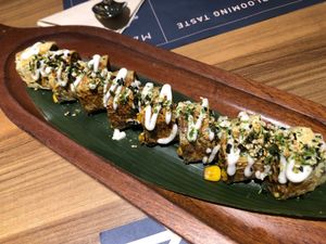 Mushroom and corn rolls at MAYS in Guangzhou