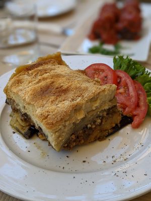 Vegan mousakka at Pulse in Crete