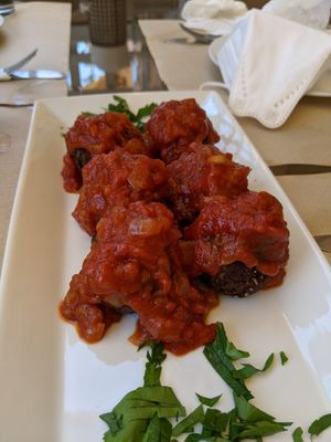 Vegan meatballs at Pulse in Crete