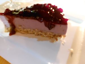 Vegan Berry cheesecake at Pulse in Crete
