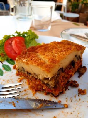 Half eaten mousakka 😄 at Pulse in Crete