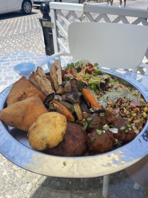 Meze 1, listed as servings for two. So much good food!  at Pulse in Crete