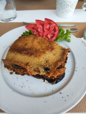 Moussaka vegan... Delicious! 😍 at Pulse in Crete