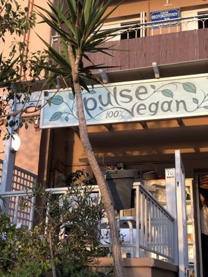 Cute little place with outdoor seating. Meze was excellent. Risotto tasted healthy. Got a free raw cholcolate dessert also that was yammy. Friendly service ☺️  at Pulse in Crete