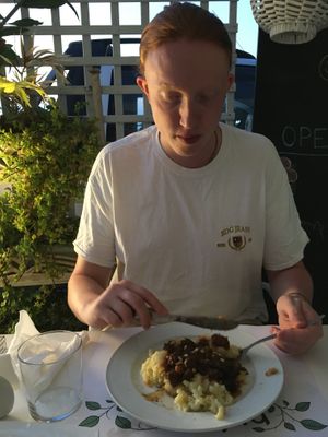 ‘Beef’ stroganoff and mash- very tasty   at Pulse in Crete