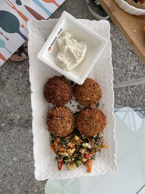 Falafel with garlic dip  at Pulse in Crete