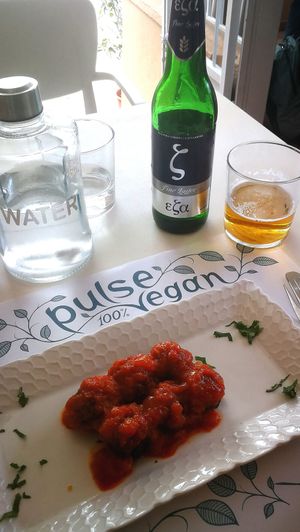 Vegan Eatballs. Rich flavour, crunchy exterior and beautifully tender within. at Pulse in Crete