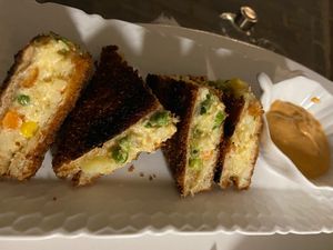 Korean crispy triangles   at Pulse in Crete