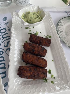 Carrot croquettes with whipped feta  at Pulse in Crete