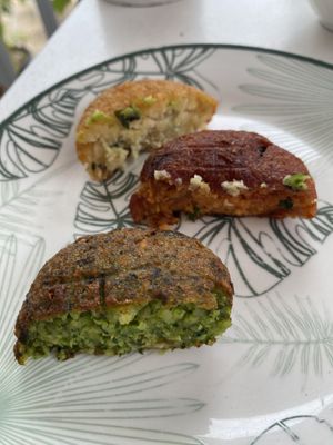 Tricolour Potato Cakes  at Pulse in Crete