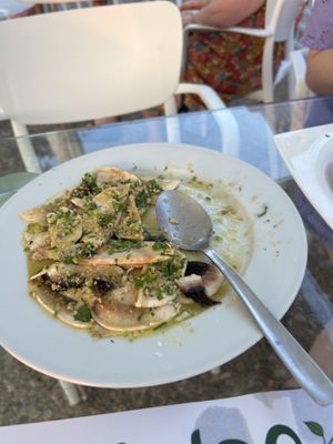 mushroom carpaccio - great flavours !   at Pulse in Crete