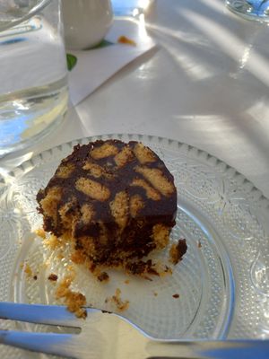 Chocolate orange cake ( freebie) at Pulse in Crete