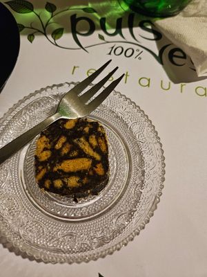 Dessert on the house! They served me this when I asked for the bill and it was really good and as a nice orange taste to it at Pulse in Crete