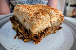 Moussaka main at Pulse in Crete