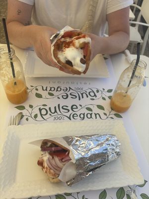 Vegan gyros   at Pulse in Crete