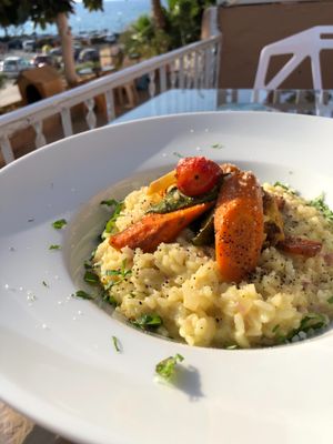 Saffron risotto  at Pulse in Crete