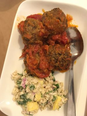 Vegan meatballa at Pulse in Crete