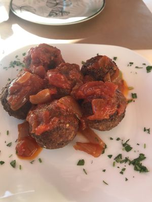 Greek meatballs with tomato sauce at Pulse in Crete