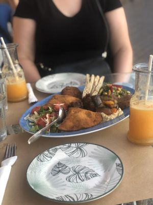 Sharing Mezze platter  at Pulse in Crete