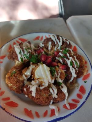 fried cauliflower with tahini at HUmmUS in The Hague