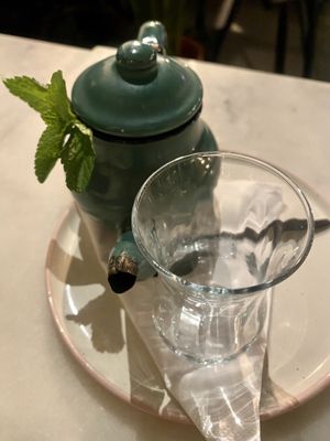 Traditional mint tea  at HUmmUS in The Hague