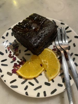 Daily special: orange brownie  at HUmmUS in The Hague