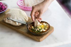 Shakshuka at HUmmUS in The Hague