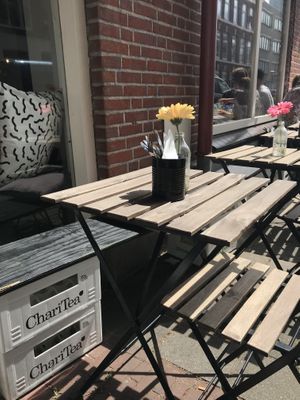 Terrace at HUmmUS in The Hague