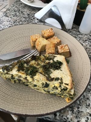 Spinach quiche and crispy tofu   at Paradise Food in Budva