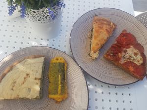 Quiche, pizza, toffu nori, and lasagna. All for 5 euros! at Paradise Food in Budva