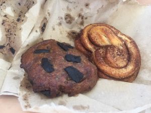 cinnamon roll and banana chocolate cookie again  at Paradise Food in Budva