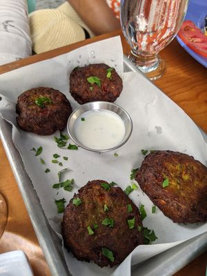 Zucchini pattis at Amalias Kitchen in Crete