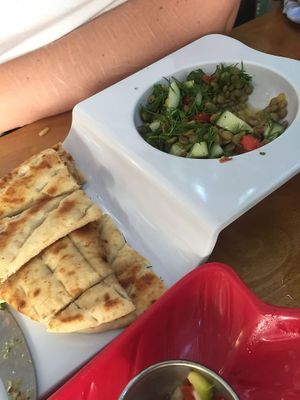 lentil salad at Amalias Kitchen in Crete
