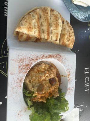 Houmous & pitta  at Amalias Kitchen in Crete