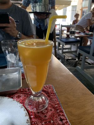 Fresh fruit juice at Amalias Kitchen in Crete