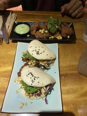Bao buns & popcorn chicken at Doko Demo V in West Burleigh