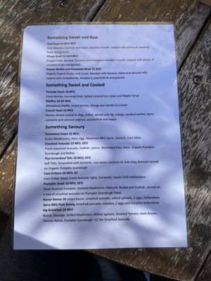 Breakfast Menu (Sat & Sun 9am-12pm) at Doko Demo V in West Burleigh
