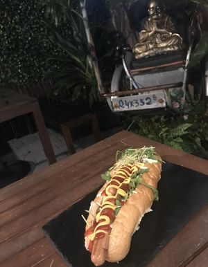 Hot dog  at Doko Demo V in West Burleigh