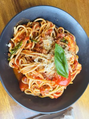 Prawn pasta   at Doko Demo V in West Burleigh
