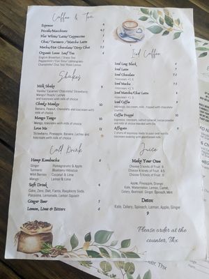 Drinks menu at Doko Demo V in West Burleigh