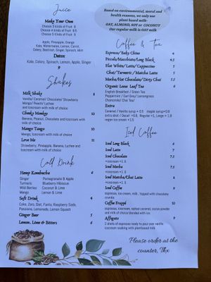 Drinks menu   at Doko Demo V in West Burleigh