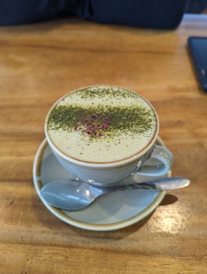 Matcha latte at Doko Demo V in West Burleigh